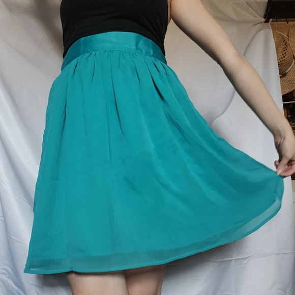 flowers turquoise skirt size s - Picture 3 of 6